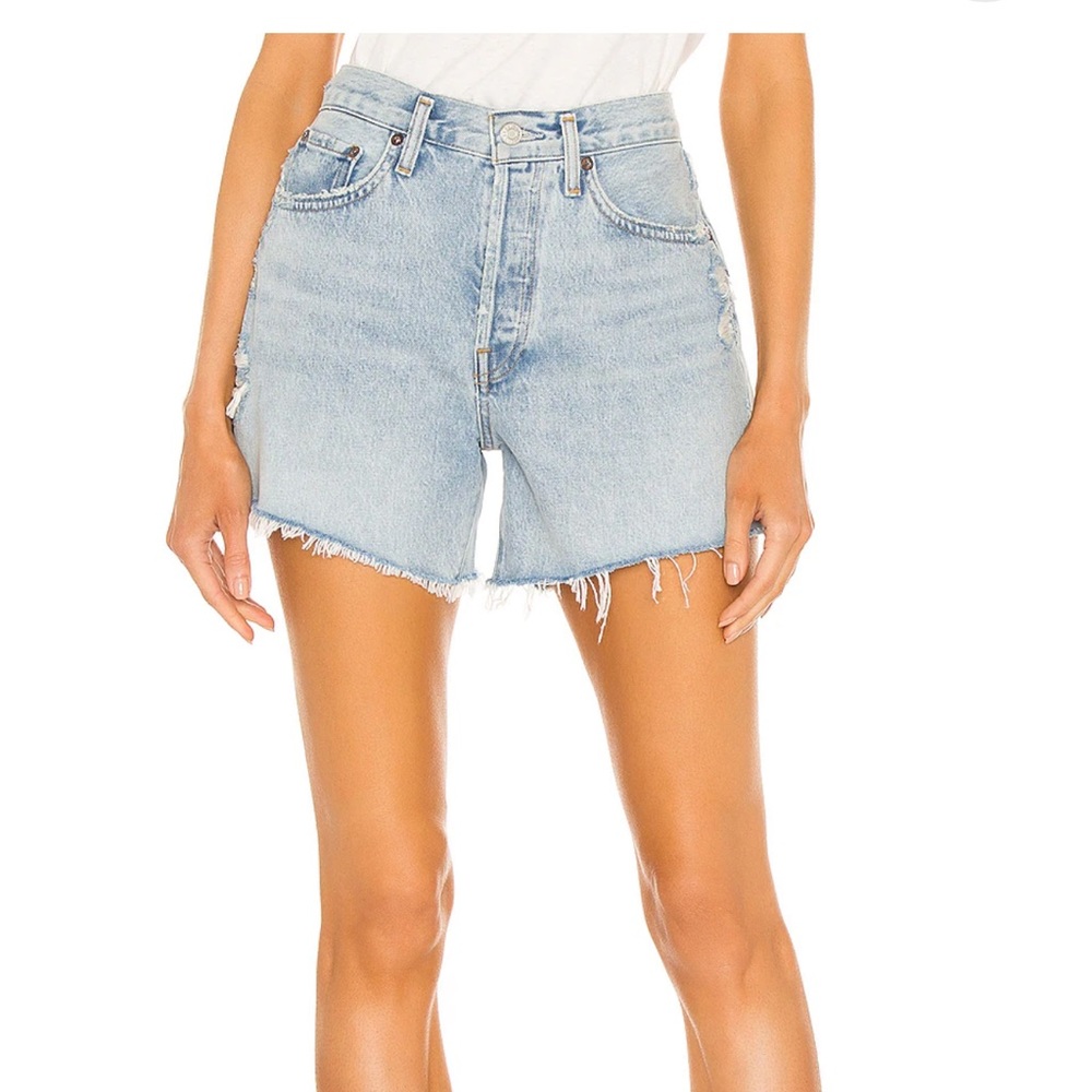Agolde Light Blue Jean Shorts